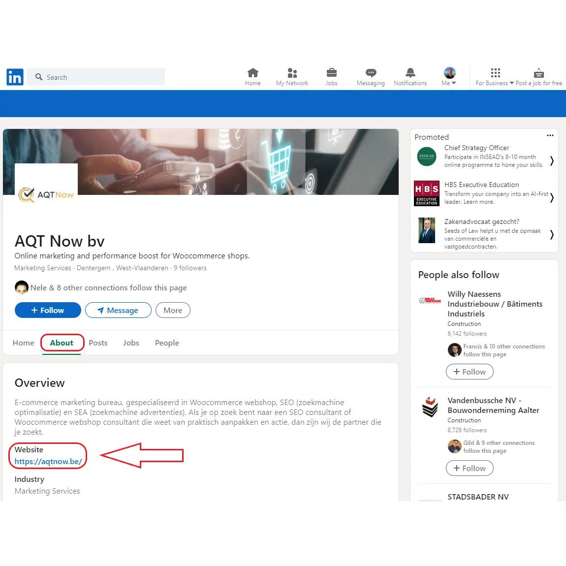 Backlink via LinkedIn