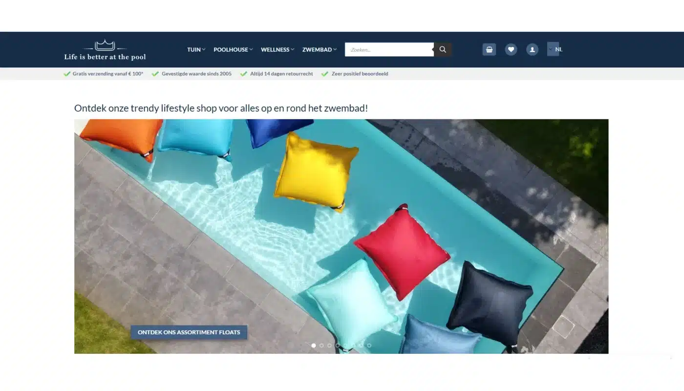 Referentie AQT now - Life Is Better At The Pool webshop 02